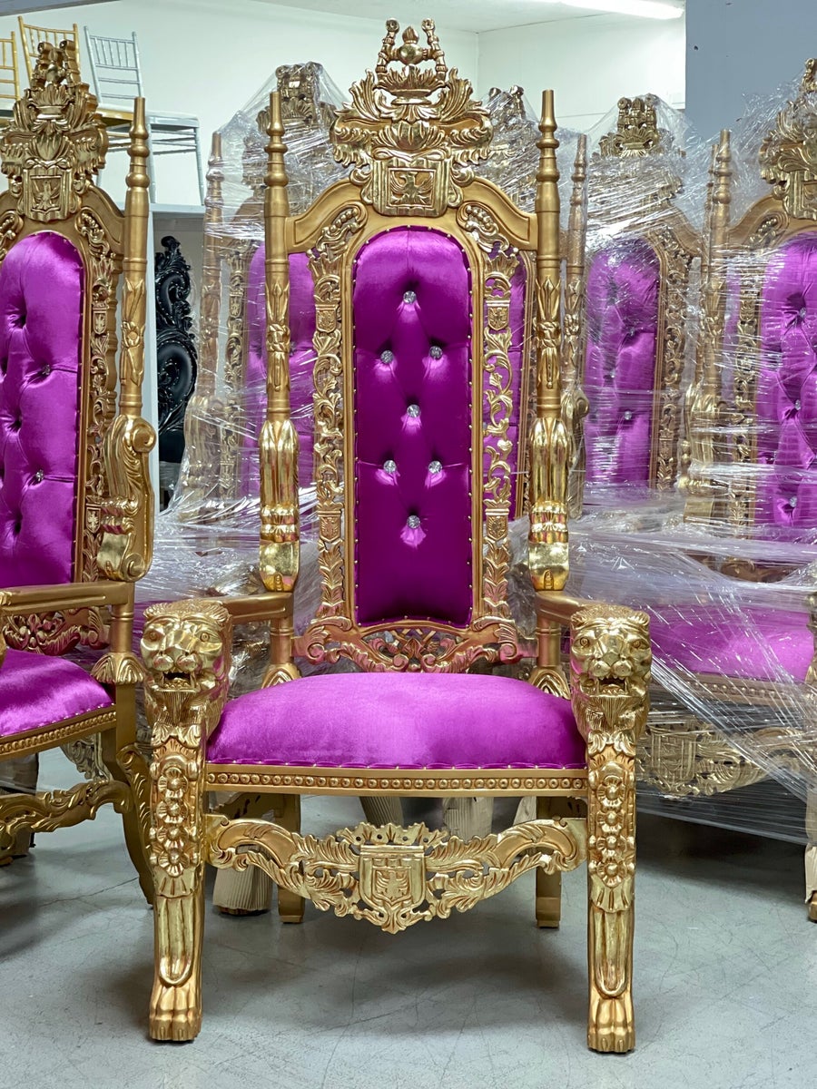 Purple Throne Loveseat Rental Silver And White Single Throne Chair