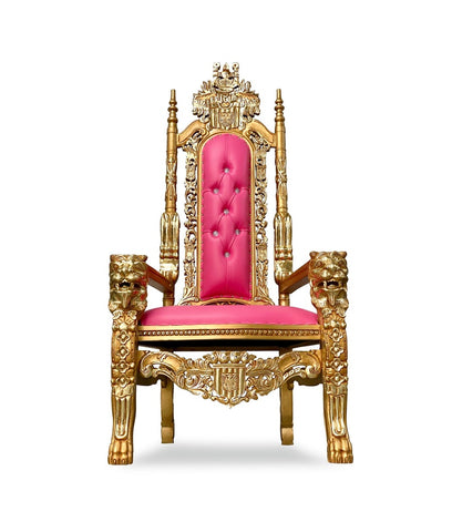 Single 70" Raja Throne  Gold/Hot Pink