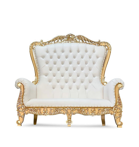 Double 70" Aspen Throne settee  Gold/Ivory